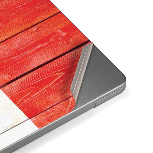 Canada Flag Light Wood Apple MacBook Pro 14-inch Skin